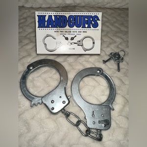 Handcuffs with Special Polished Finish Two Deluxe Keys and Ring Costume Toy